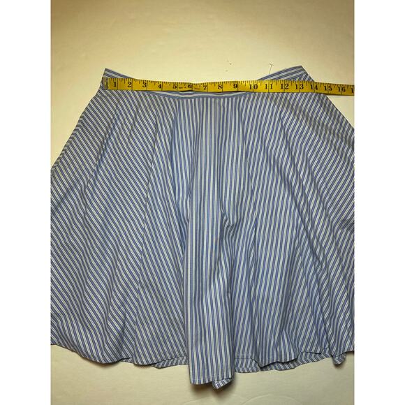 J Crew Circle Skirt Zip Women’s Size 0 Pocket Blue White Striped Mini Lined - Picture 3 of 7